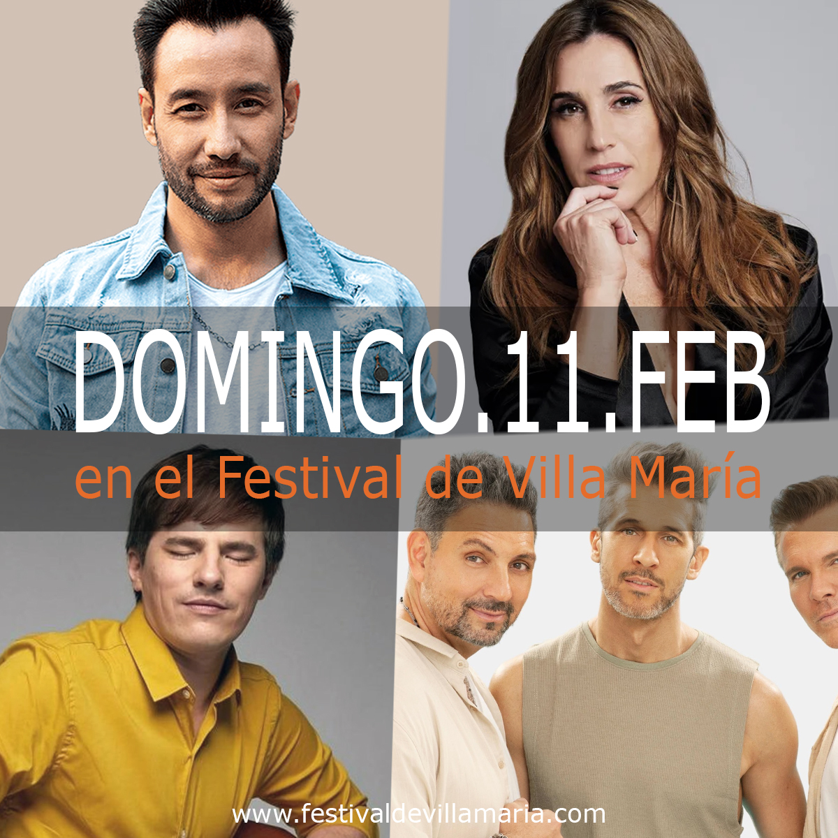 FESTIVAL VILLA MARIA 2024

¡HOY! Luciano Pereyra, Soledad Pastorutti, Destino San Javier y Nahuel Pennisi se presentarán el domingo 11 de febrero en el Festival de Villa María 2024.

Conocé todos los detalles en
festivaldevillamaria.com

#VillaMaria2024