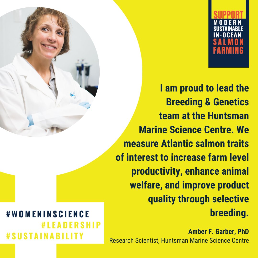 Canadian ocean farm-raised salmon is a safe, secure, low-carbon footprint protein produced with cutting edge technology and innovative leaders in the sector. #WomenInScience.  #womeninSTEM #Sustainability