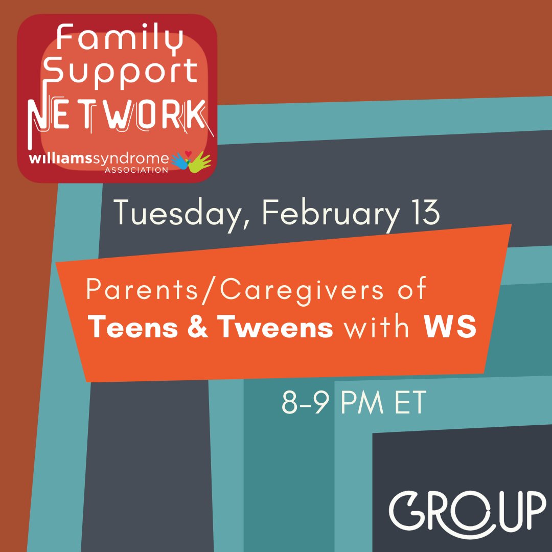 TheWSA's tweet photo. The WSA Family Support Network keeps a-rolling! Register at https://t.co/MEuueWDrBV
#williamssyndrome #williamssyndromeawareness #wsa #WSAFSN #WSAGroups https://t.co/LXzFGhoXsg