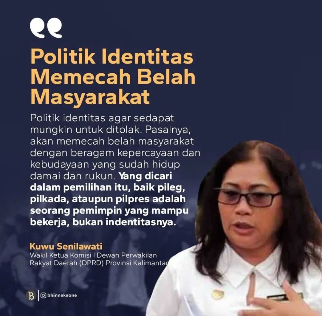 malukutoleransi's tweet photo. Yg dicari dalam pemilihan baik pileg, pilkada, ataupun pilpres adalah seorang pemimpin yang mampu bekerja, bukan identitasnya.
#dprdkalsel #Pemilu2024 #tolakintoleransi #bbclaurak https://t.co/xN1auQNV7x