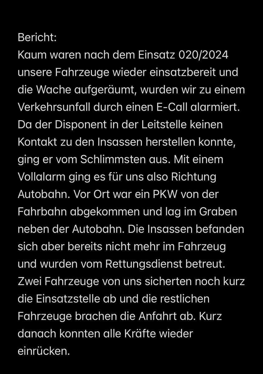 FWQuickborn's tweet image. Einsatz 021/2024