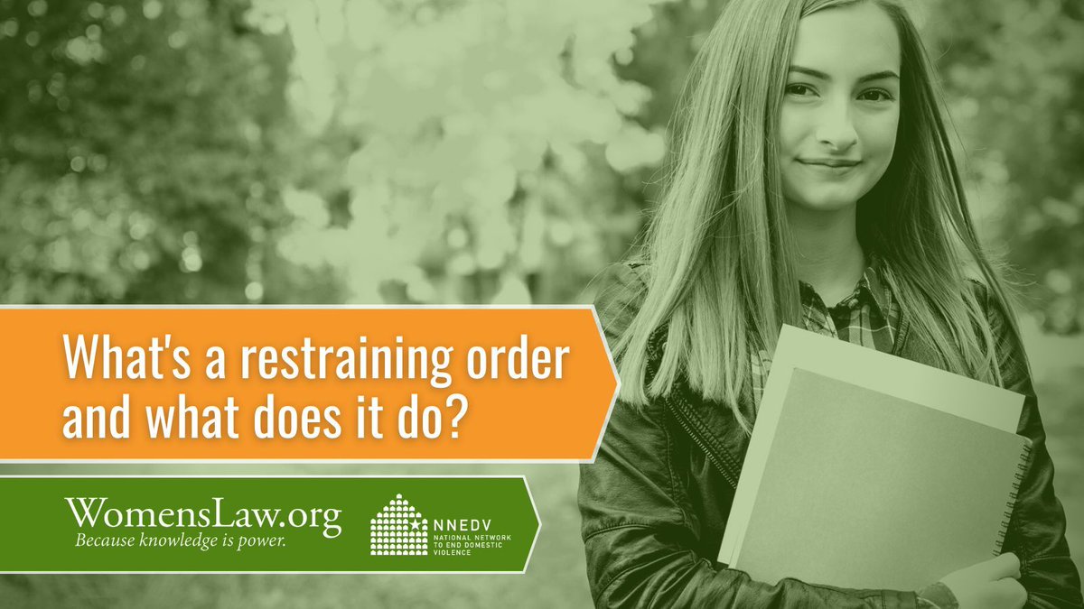 WomensLaw's tweet photo. A restraining order can be one tool to help victims and survivors of all ages feel safer after experiencing violence. Learn more about what it can include and how to get one in your state or territory: https://t.co/g4BehfiVCO  

#LoveLikeThat #TDVAM2024 https://t.co/1l8cLkGUxi