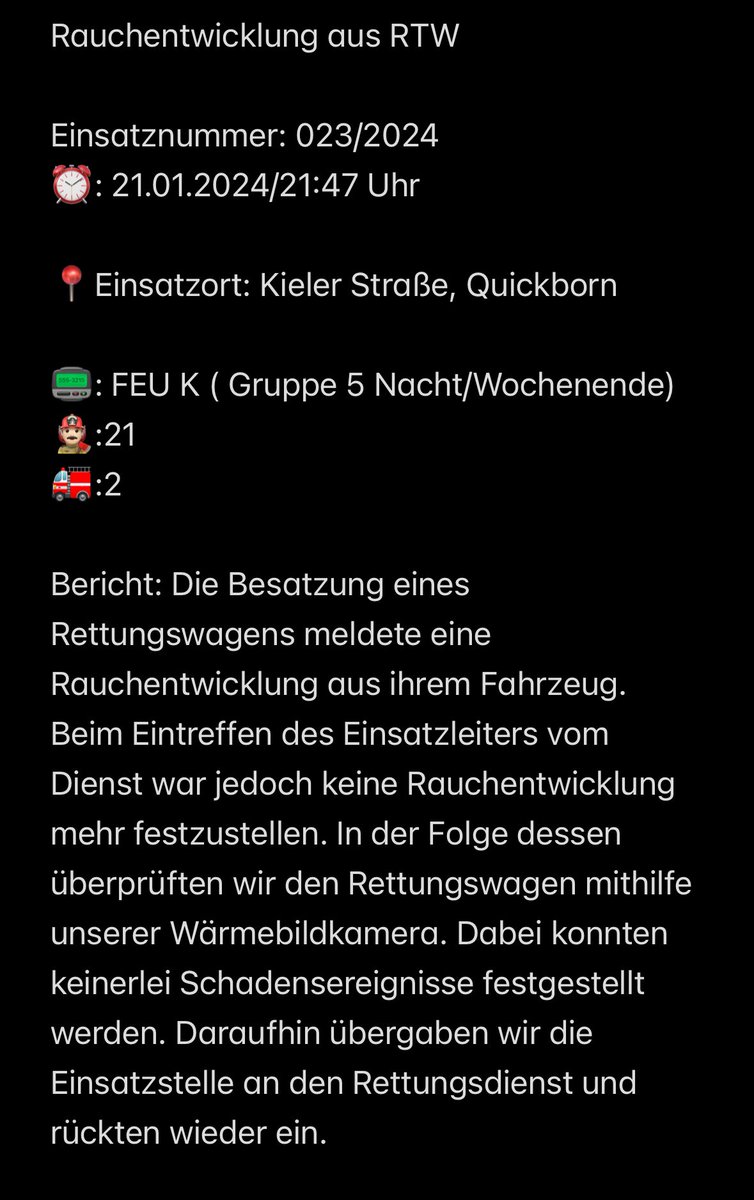 FWQuickborn's tweet image. Einsatz 023/2024