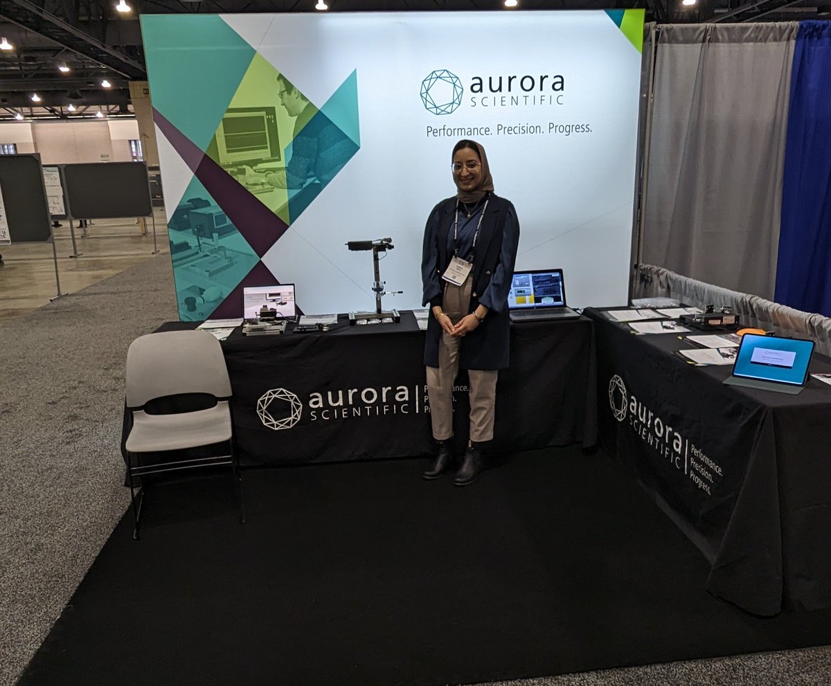 AuroraSci's tweet photo. We are excited for Day 1 at #bps24 in Philadelphia! Interested in cardiac, skeletal or smooth muscle function at the myofibril, cell or intact levels? Swing by booth #435 and meet our newest member, Samar! https://t.co/xHkkrrbuIV