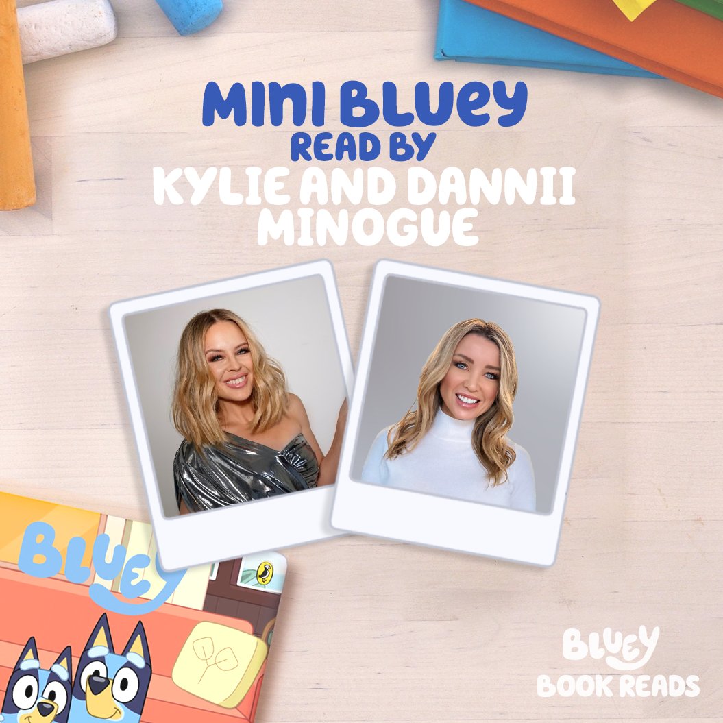 BBCStudiosPress's tweet photo. Digital original series #Bluey Book Reads launches @OfficialBlueyTV with iconic sisters @kylieminogue &amp; @danniiminogue reading ‘Mini Bluey’.
 
Commissioned by @bbcstudios Social with BBC Studios Kids &amp; Family. Produced by #LudoStudio &amp; BBC Studios Social.

https://t.co/02jaM8AlLB https://t.co/GkjaGatL2E