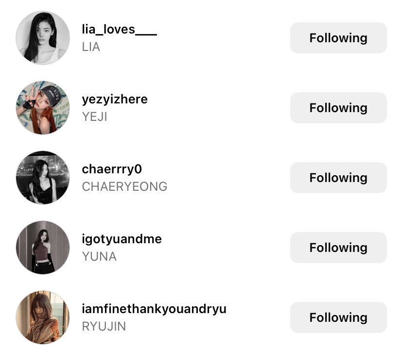 ITZY OPENED THEIR OFFICIAL INDIVIDUAL INSTAGRAM ACCOUNTS!!!