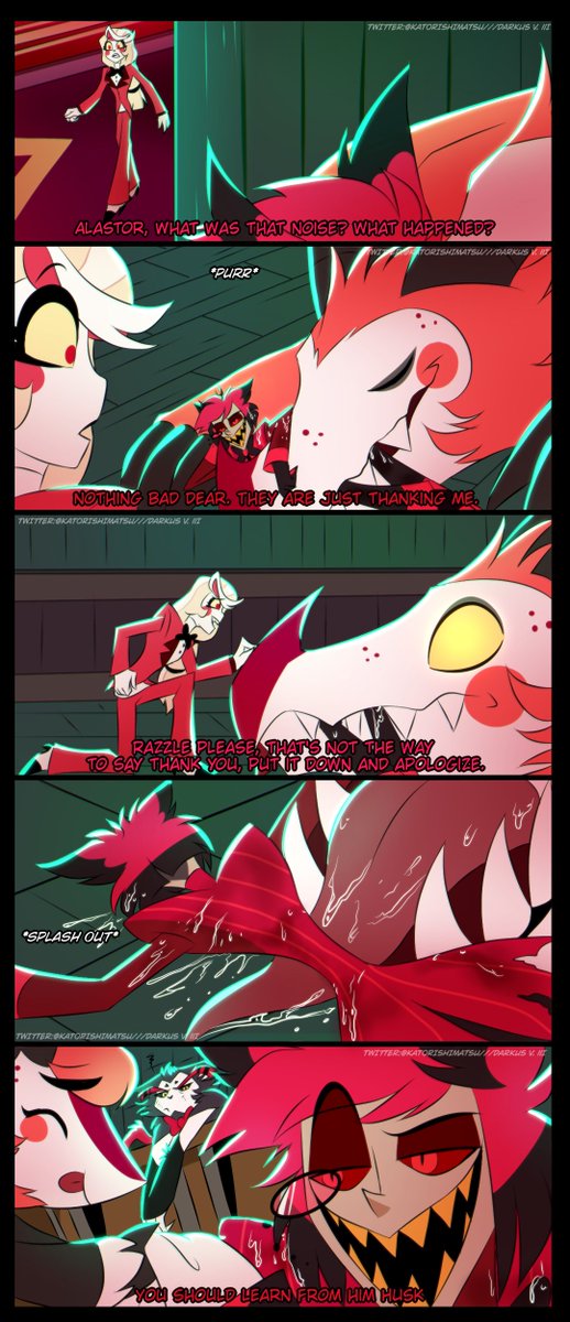 Razzle with manners 🐐🎀

#HazbinHotel #HazbinHotelHusk #HazbinHotelAlastor #HazbinHotelCharlie #charlastor