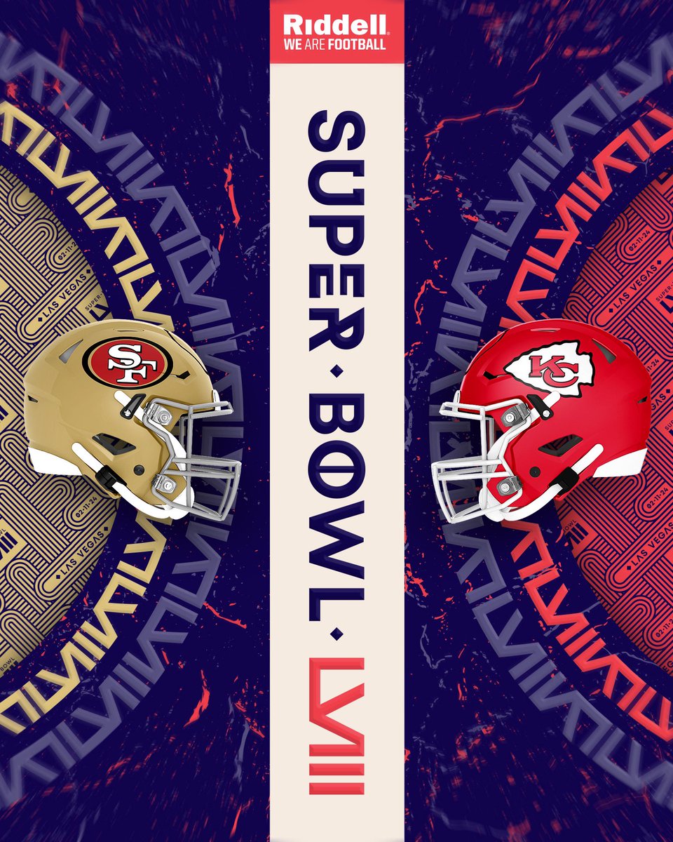 RiddellSports's tweet image. Who are you picking for @SuperBowl LVIII? 🤔

#SBLVIII | #Riddell