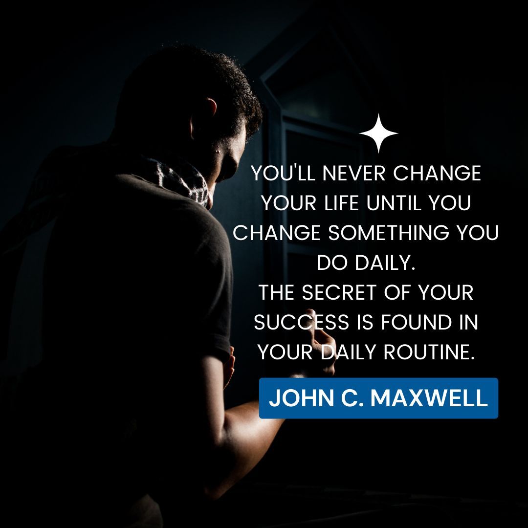 YOU'LL NEVER CHANGE YOUR LIFE UNTIL YOU CHANGE SOMETHING YOU DO DAILY.
THE SECRET OF YOUR SUCCESS IS FOUND IN YOUR DAILY ROUTINE.
JOHN C. MAXWELL
..
..
#Angeleyesfitnessandnutrition #meal #blindness #visualimpairment #visuallyimpaired #wellness #fitnessgoals #fightingblindness