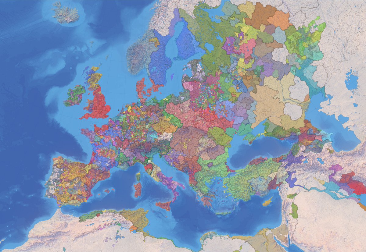 RRatkus's tweet image. slowly but surely the new 1444 map is starting to shape up in colours