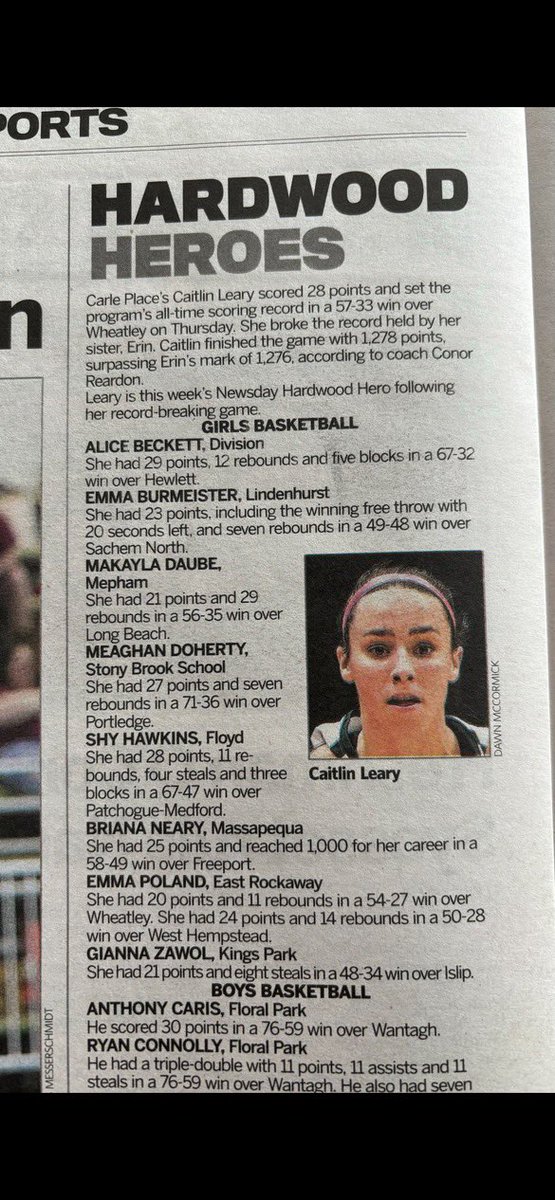 Gregg_flynn's tweet photo. Congrats to my incredible point guard at Lindenhurst HS Emma Burmeister for being a Newsday Hardwood hero. 23 points, 7 boards, 4 assists and the game winning free throw. Emma is one the best 2026 point guards on Long Island . Incredible kid and player . Great job https://t.co/lHIPOW8qHD