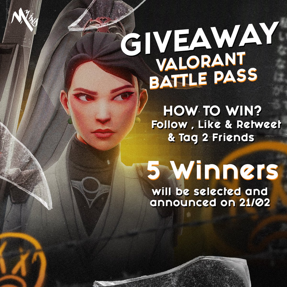 🎉 Exciting News! 🎉 We're giving away 5 battle passes! To join:

1. follow <a href="/markettminds/">Market Minds</a> 
2. Like ❤️ this post
2. Retweet 🔁
3. Tag 2 friends 👫

Winners will be announced on February 21st. Good luck to all participants!

#Giveaway #VALORANT #Giveaways #valorantgiveaway