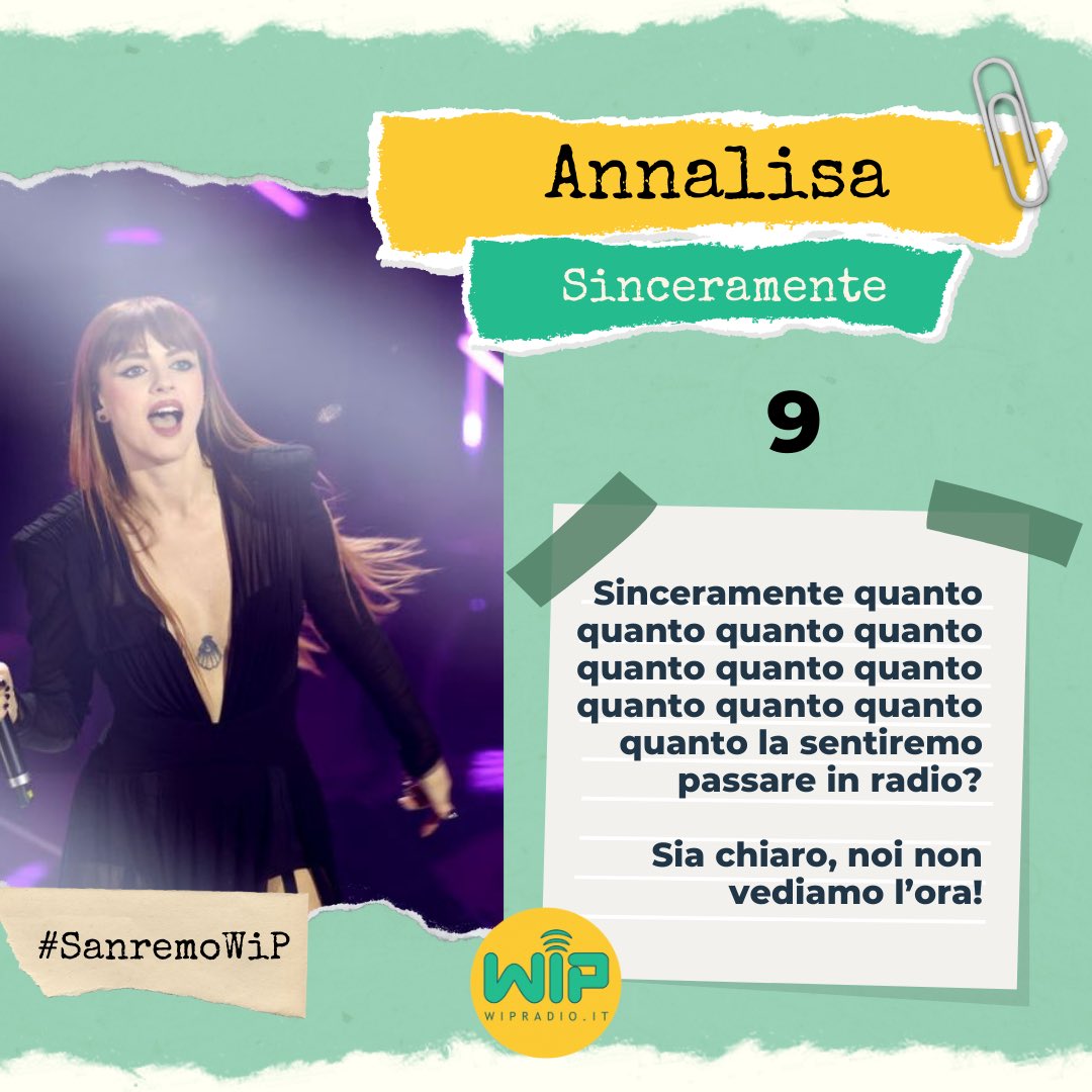 radiowip's tweet photo. Le nostre pagelle della serata finale di @SanremoRai a cura di @Rachel_b9 e Simone Gasparoni, buona lettura 🙂/2

#SanremoWiP #Sanremo24 https://t.co/AOoUBnIvR3