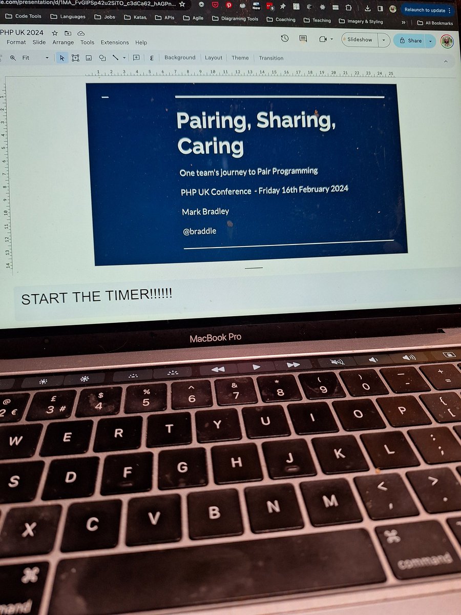 braddle's tweet image. Putting the finishing touches on my slides for @PHPUKConference  next week.

Added the most important speak notes to slide 1.

#phpuk24 #phpuk
