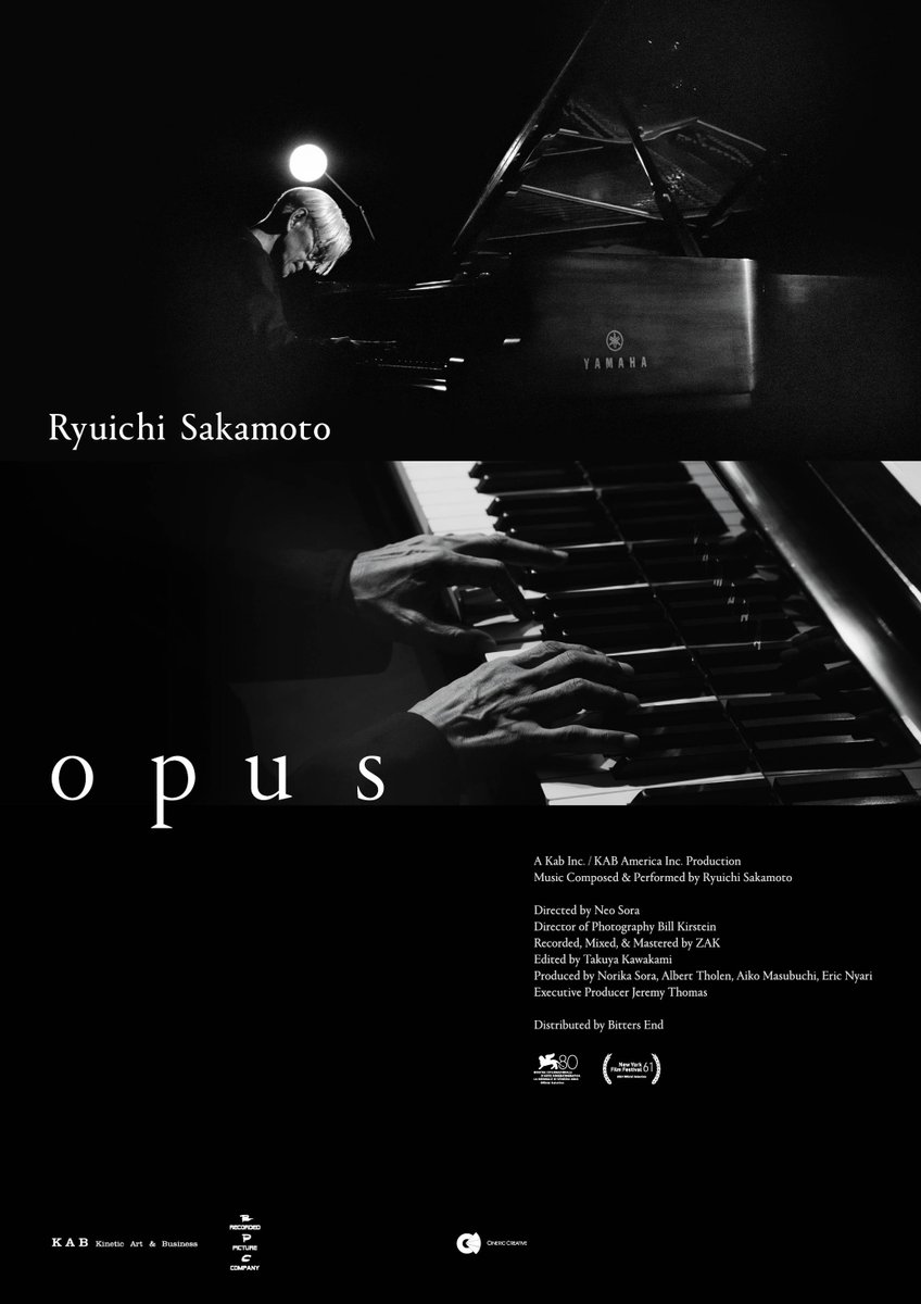 Ryuichi Sakamoto Opus
ได้ฟังเพลงAquaแล้ว ภาพน้องสองคนตอนฉากสุดท้ายในMonsterลอยมาเลย พอถึงเพลงMerry Christmas Mr. Lawrenceก็นึกขึ้นได้ว่ามันใกล้จะจบแล้วสินะ อยากฟังอีกเพราะมาก งดงามทุกเพลง ฉากสุดท้ายเพลงOpusน้ำตาซึมเลย คงไม่มีแล้วที่จะได้เห็นเขามาเล่นเปียโนแบบนี้อีก #JFF2024