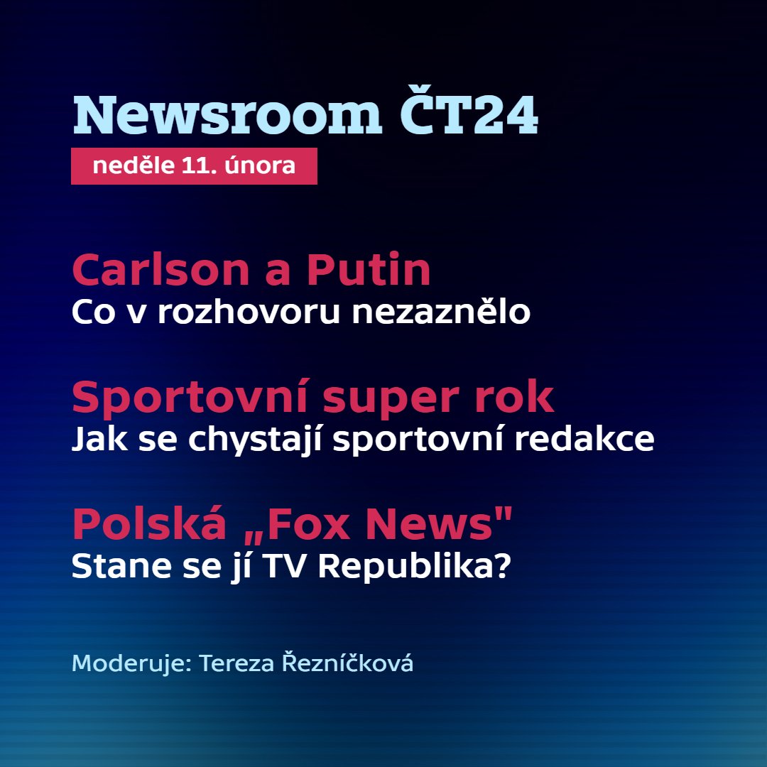 Na co se můžete těšit v dnešním Newsroomu? Sledujte nás ve 22:10!👇