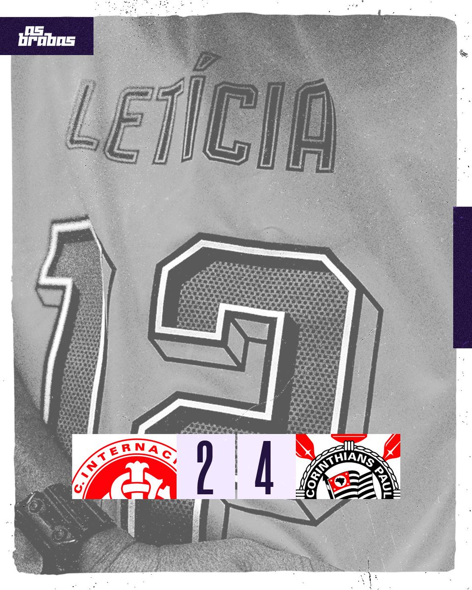 Corinthians's tweet image. Fiiim de jogo em Porto Alegre! 🏴🏳️

As Brabas estão na semifinal da Supercopa Feminina! 💜

Internacional 2 🆚 4 @SCCPFutFeminino 

⚽️ Jaqueline
⚽️ Millene
⚽️ Gabi Portilho
⚽️ Jheniffer

#RespeitaAsMinas
#VaiCorinthians