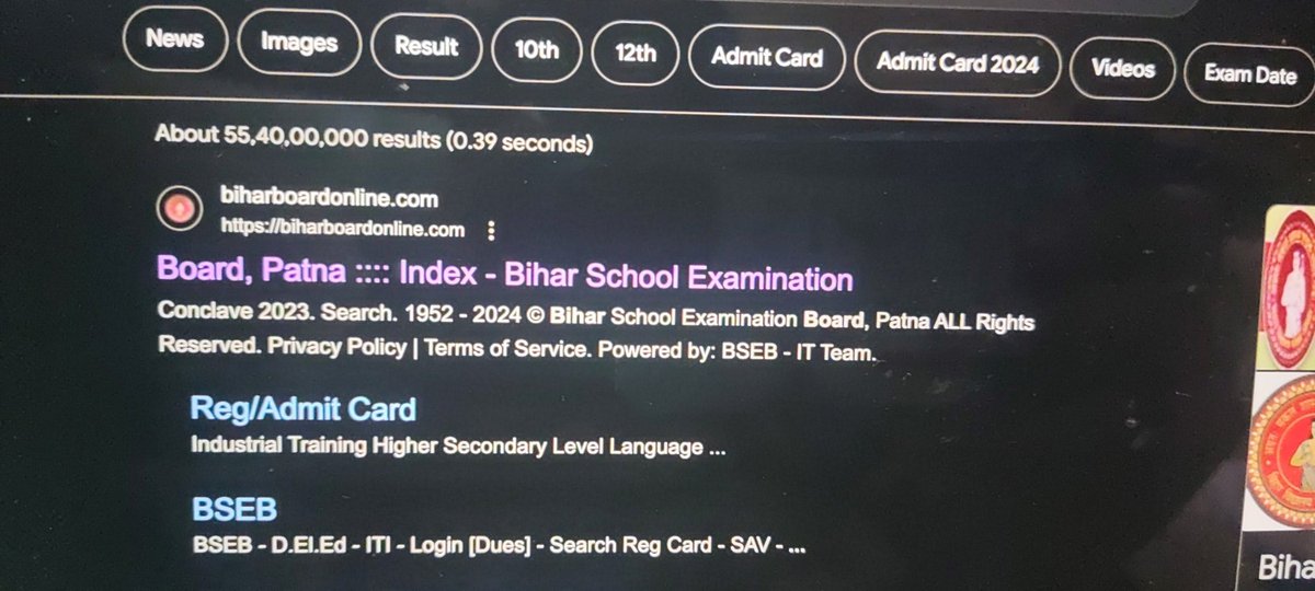 Vitcher99's tweet photo. Hi @officialbseb, I went to your official site using the link in your X bio.
I would like to ask what this user experience is. Why are pop ups coming like this with a cheap ad blocker message.
Also while filling bihar school examination how is one to know if this site is legit? https://t.co/vXUHrCvG4N