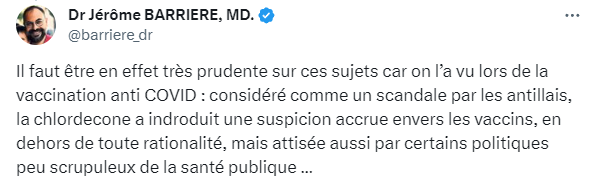 AgroChimie's tweet photo. Il faut saluer ici le courage du Dr Barrière, qui se désolidarise des antillais avec le rationalisme qu'on lui connaît.  Rappelons que de l'avis de nos scientifiques, les problèmes sanitaires de la chlordécone aux Antilles sont des broutilles.
https://t.co/Ocdoi00v29 https://t.co/SV3sfDUVZw