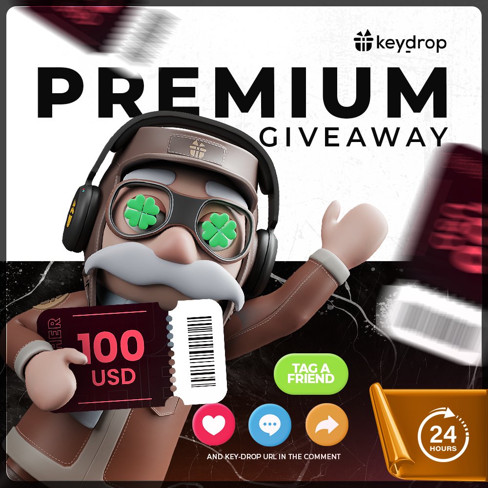 keydropcom's tweet photo. Win $100 VOUCHER  in JUST 3 clicks! 🏆

👊 Like ❤️ the post!
🔁 Retweet! 
👥 Tag a Friend! 

⏰ Wait 24 hours! 

*Make sure you follow us 

#giveaways #signfree #freegiveaways #chance #cs2 #steam #case #giveaway #csgoskins #gaming #gamer #esport #keydrop #keydropcom #earny https://t.co/fb316O7IYb