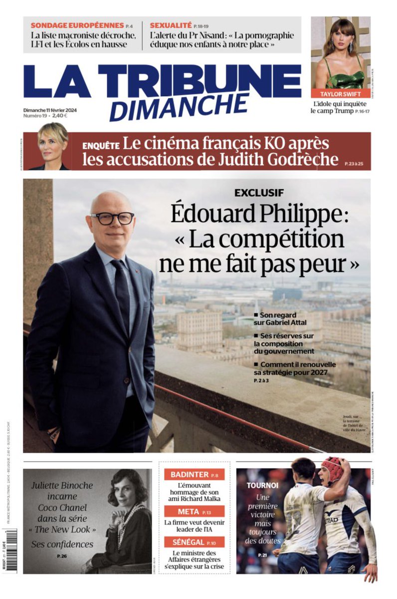 🔵⚪️ « Je prendrai des risques. On ne gagne pas sans. » <a href="/EPhilippe_LH/">Edouard Philippe</a> dans <a href="/LaTribune/">La Tribune</a>

Pour lire l’article, rendez-vous aujourd’hui dans votre kiosque à journaux ou consultez la version web 👉🏻 bit.ly/4bA73bO