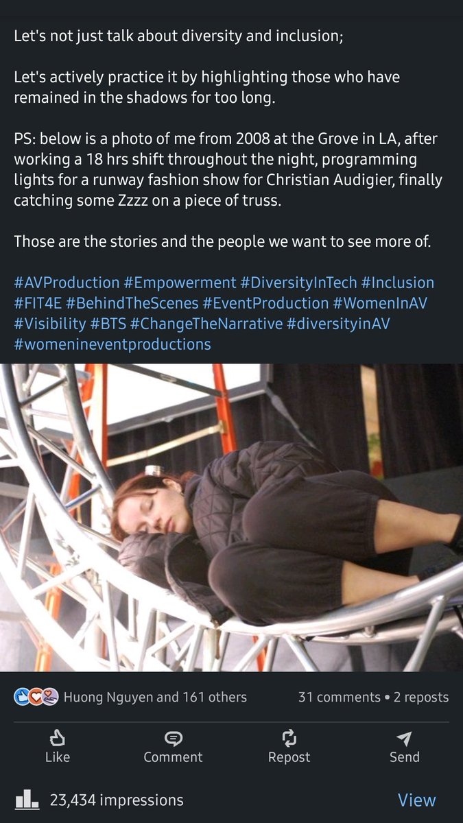 TreeFan_Events's tweet image. When a picture is worth a thousand words. #womeninav #diversityinAV #womenineventproductions #dei