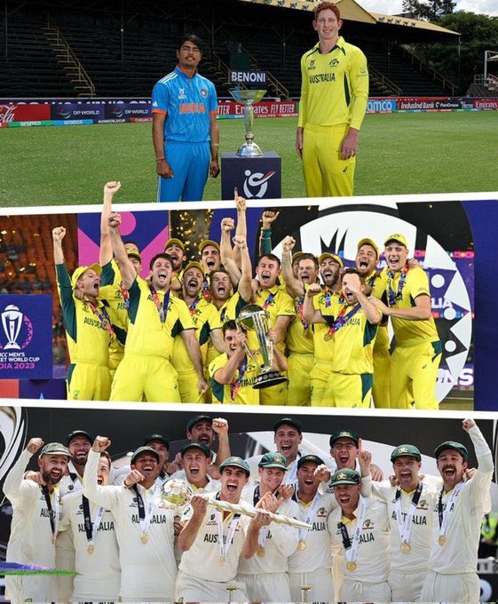 Australia won all 3 times against India🏆 🙂
#U19WorldCupFinal #AUSvsWI #INDvsAUSfinal
 Warra wc for India 🥲