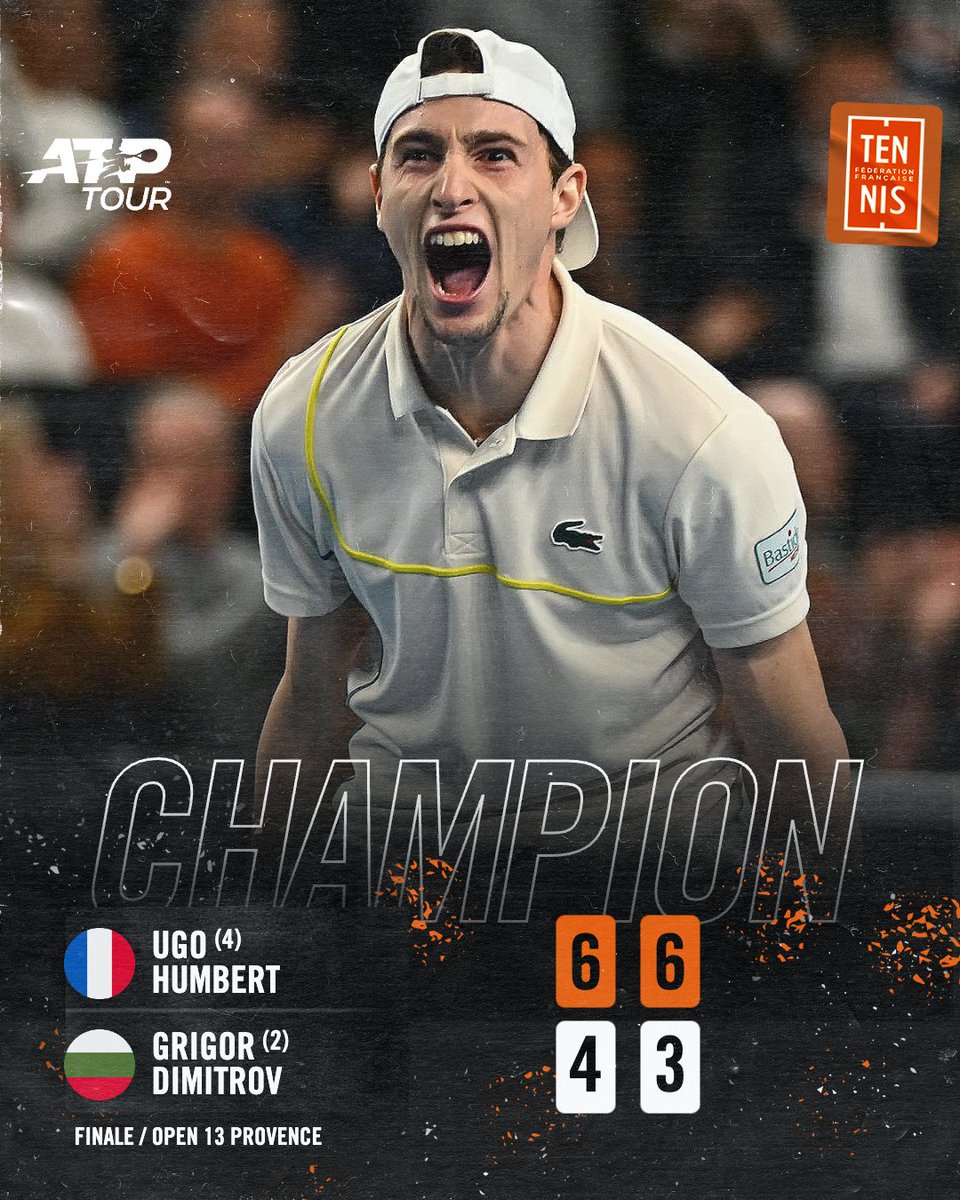 OUI UGO ! CHAMPION À L'OPEN 13 DE MARSEILLE 🫡🇫🇷

Cinquième titre ATP pour le Français ! #Open13Provence