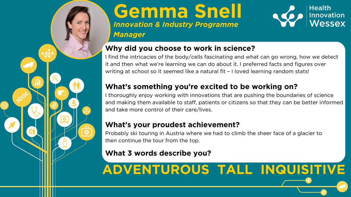 On #WomenInScienceDay, we are celebrating women working with Health Innovation Wessex. 

Gemma Snell shows the adventurous side of science.  

If, like Gemma, you’re always pushing the boundaries, we want to hear from you: buff.ly/3SRGfMF