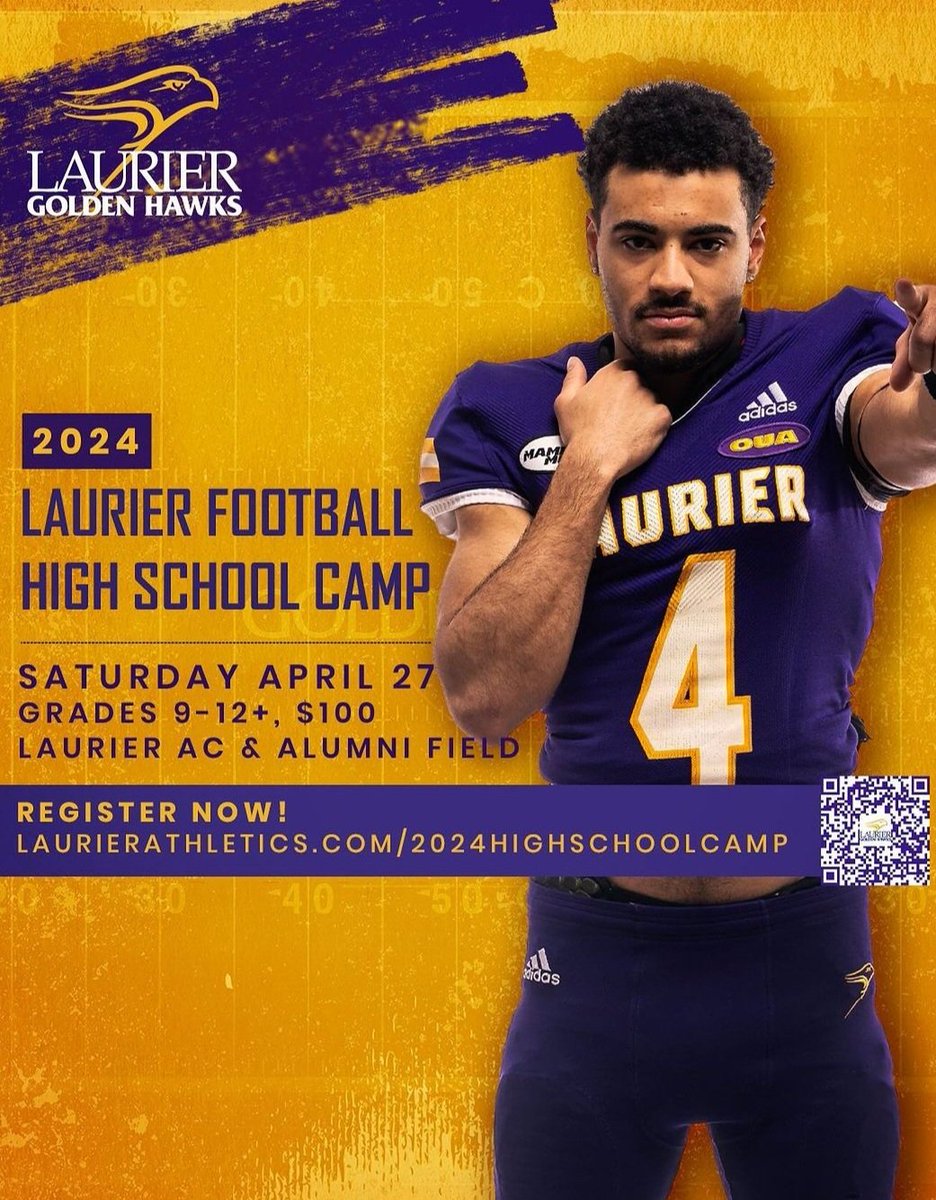 Holding our Annual High School football camp. 

Save the date and come ready to practice with one of the top programs in the country.

secure.laurierathletics.com/ecommerce/prod…