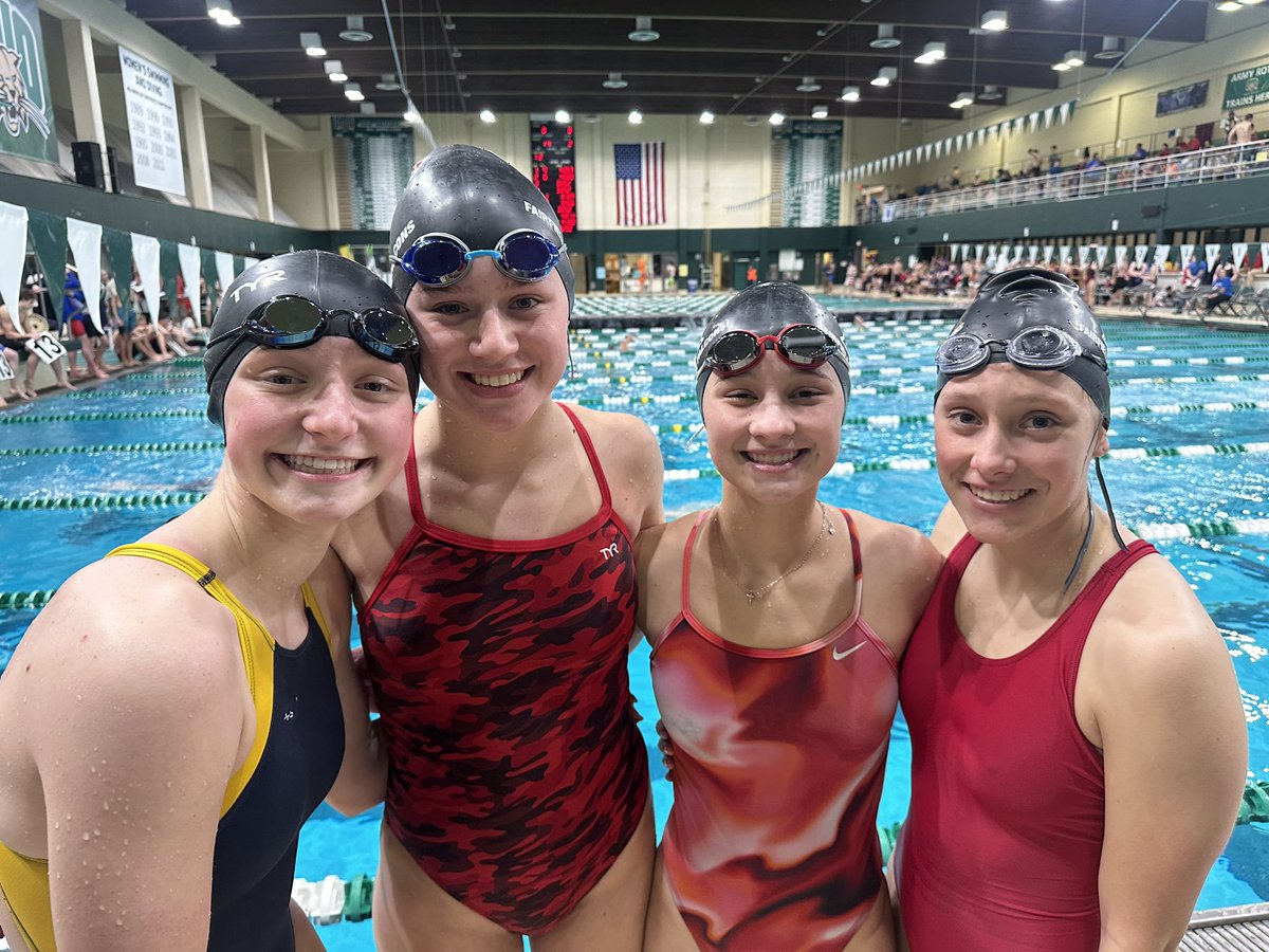 AthleticsFuhs's tweet photo. Falcons Swim is headed to Districts!

Girls 200 Medley Relay
Megan McMahon
Allison Freeland
Emily Burke
Avery Long

Girls 200 Free Relay
Emily Burke
Abbie Pike
Avery Long
Megan McMahon

Boys 100 Butterfly
Angelo Galella

Girls 100 Backstroke
Lily Bates

Girls 200 IM
Megan McMahon https://t.co/rX7TxJrg8B