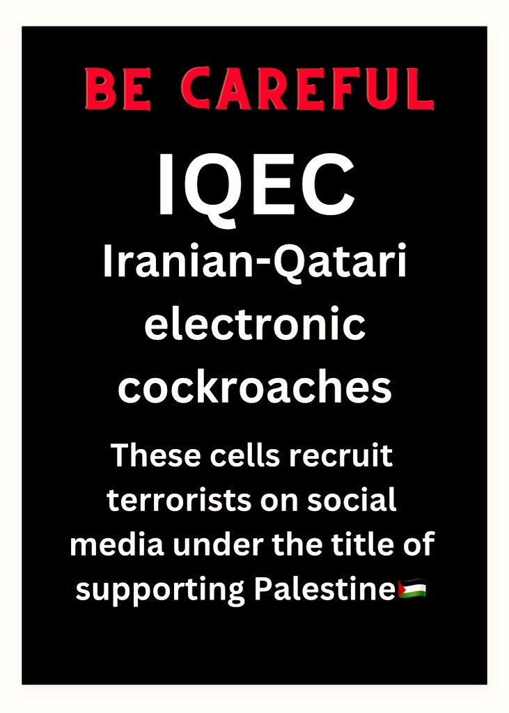 SufianSamarrai's tweet photo. 🛑🚨كن على حذر
من الهجمات السبرانية الإرهابية
#IQEC
خلايا الصراصير الإلكترونية المدعومة من إيران وقطر
ه��ه الخلايا والصراصير الإلكترونية تجند الإرهابيين على التواصل الإجتماعي تحت عنوان وشعار مساندة فلسطين🇵🇸 https://t.co/7YRSstxJ9m