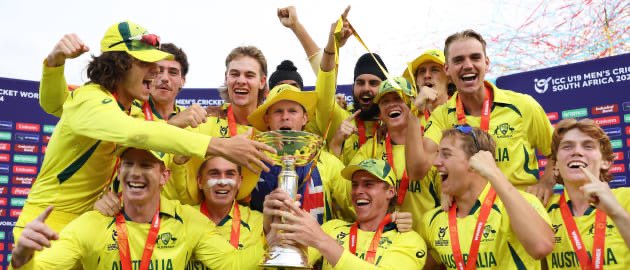 Winning the World Cup trophy has become a habit for Australia.💪
this time lifting the the #U19WorldCup🏆
#INDvsAUSfinal #INDvAUS 
#U19WorldCup2024