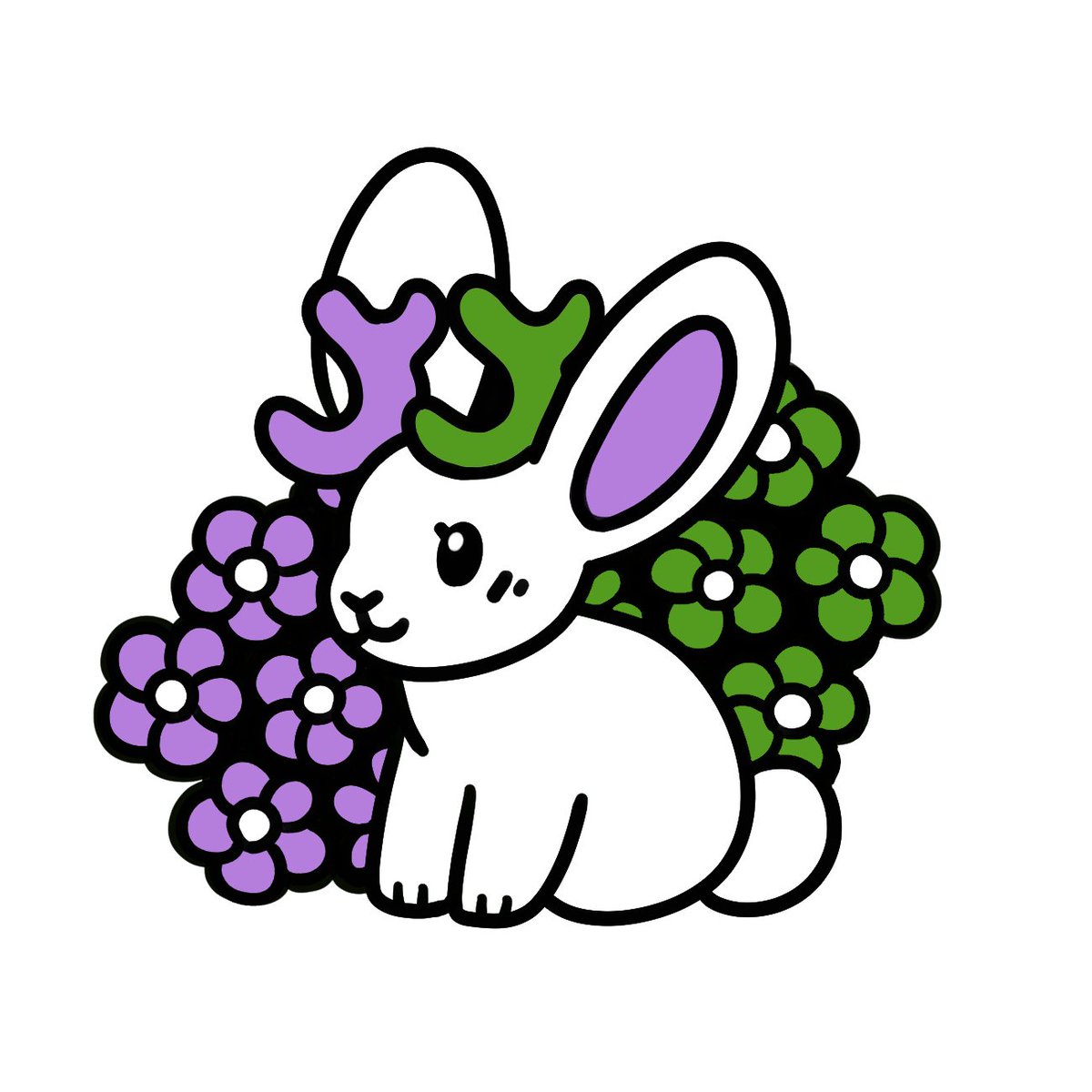 no humans flower white background simple background purple flower rabbit solo  illustration images