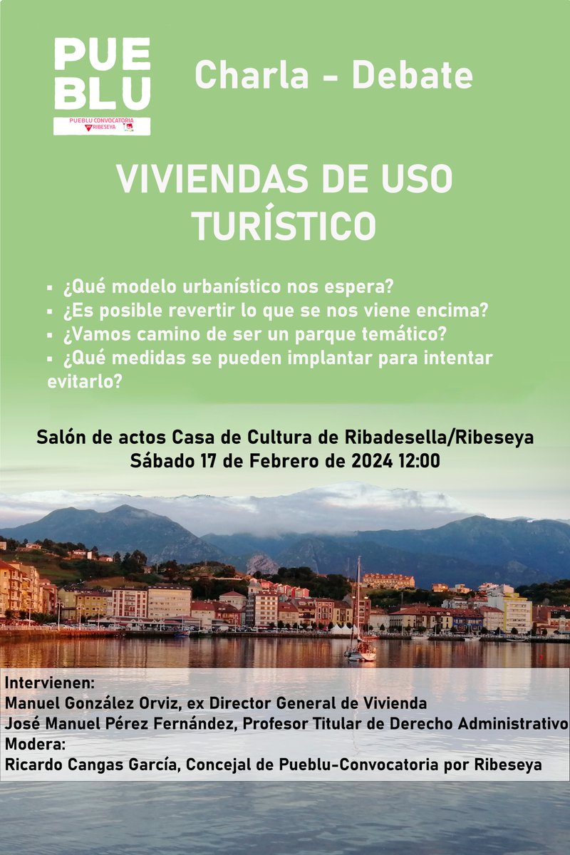 En la charla se abordará la problemática existente debido a la proliferación de este tipo de alojamientos, su incidencia en el alquiler residencial, las consecuencias que produce en materia de despoblación y sus posibles soluciones. Anímate!!! 
Por favor RT