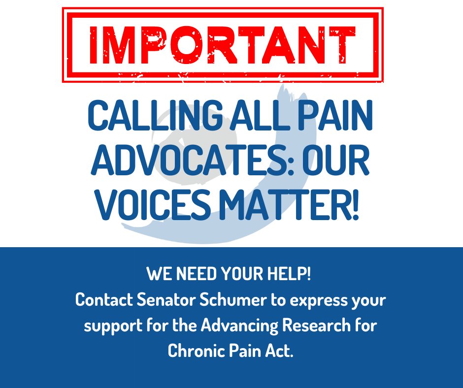 Encourage @SenSchumer to hold a full Senate vote on the SUPPORT Act Reauthorization package, which includes the Advancing Research for Chronic Pain Act — introduced by @SenBobCasey, @MarshaBlackburn, @SenTimKaine & @SenKevinCramer. Make your voice heard! schumer.senate.gov/contact