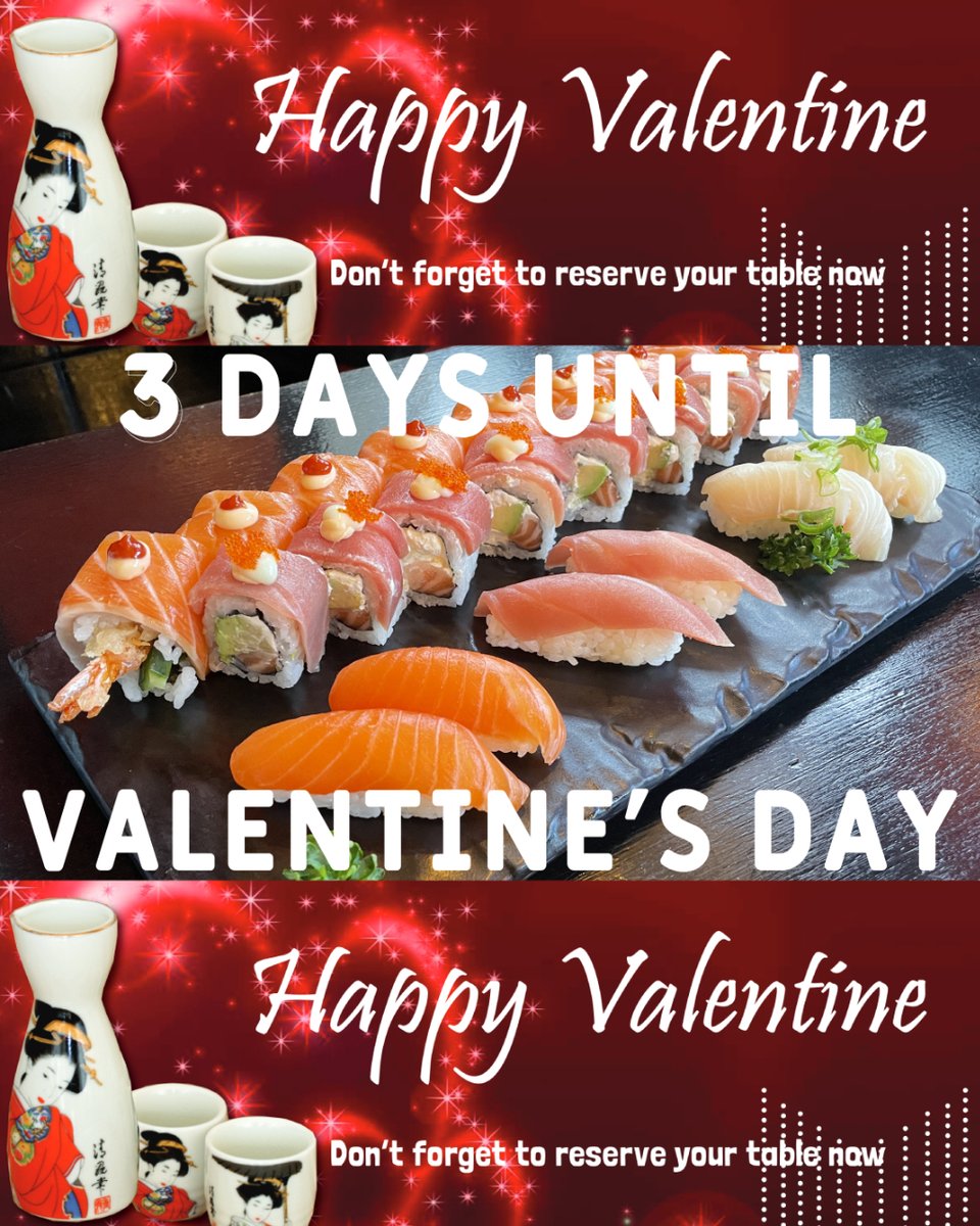 JapasSushi's tweet photo. Book your Valentine's Day table at Japas Sushi now! Limited seats available. Call Japas Sushi Restaurant on 01223365321 today! #happyvalentinesday #valentinesday #valentines #sushivalentinesday #sushitime #japaneserestaurantcambridge #flowers https://t.co/Dk61oZNpyO
