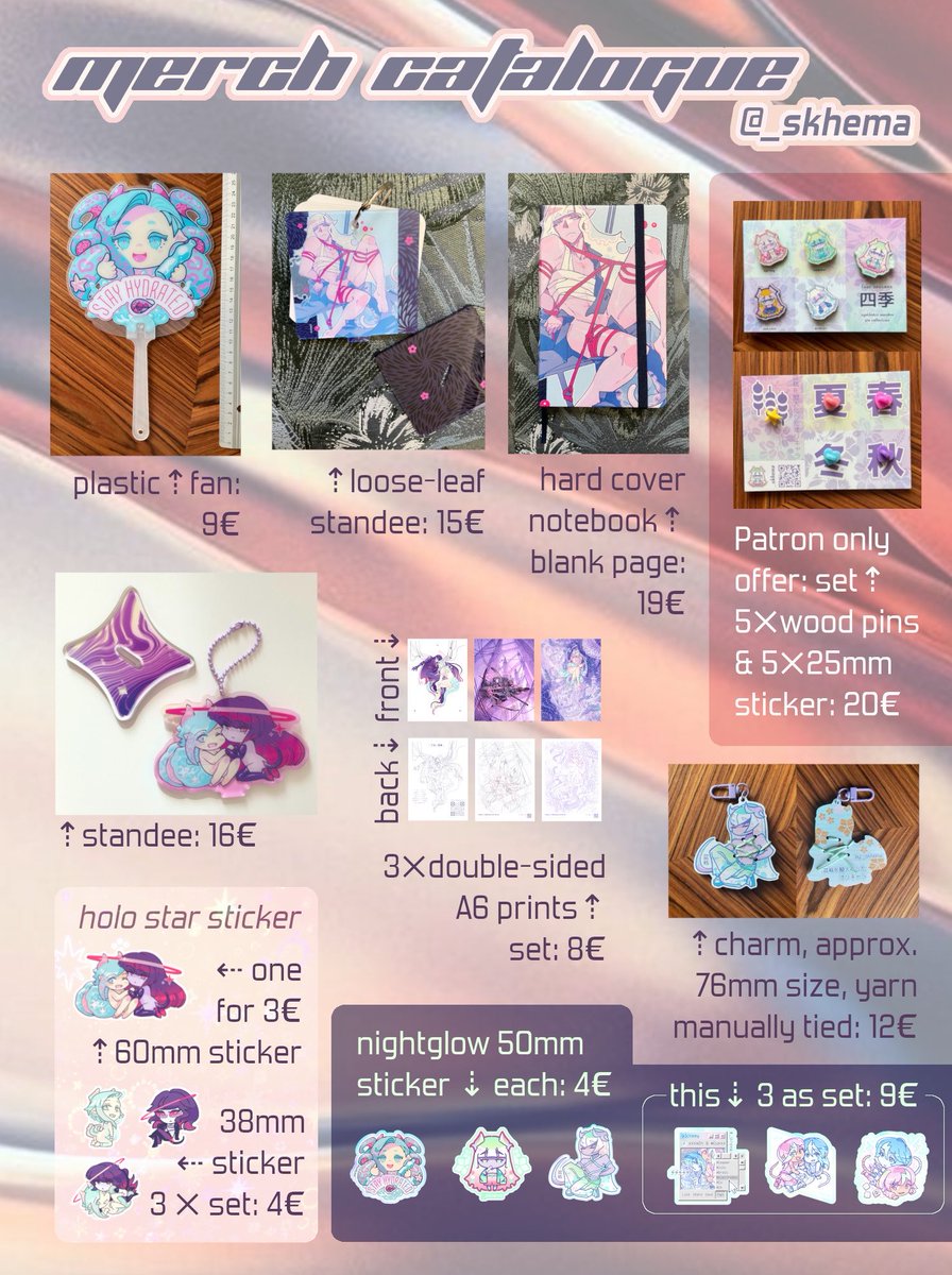 _skhema's tweet photo. This is now the 10th PUBLIC access post on my patreon!

Showcasing merch catalogue, new merch photos &amp; paid patreon members offer in link below: 

  https://t.co/6UM5TeeZkT 

#originalcharacter #OC https://t.co/SLqWKiGRNL