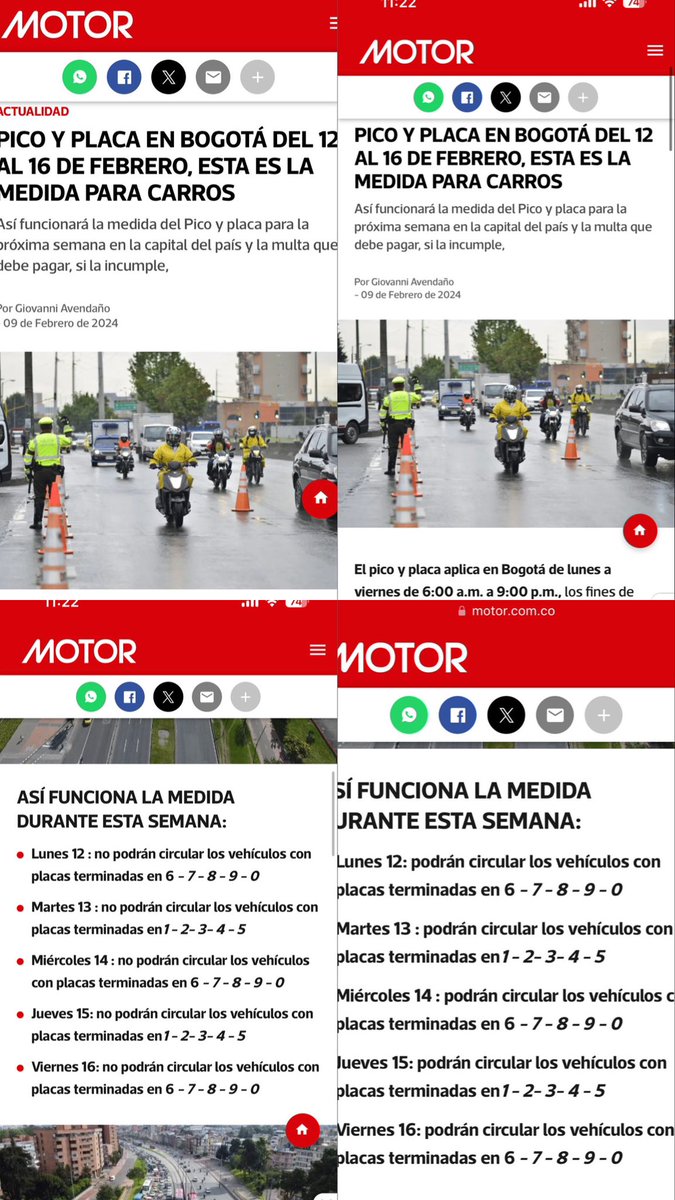 PardoNana's tweet photo. Alguien me puede ayudar a entender cómo funciona el pico y placa esta semana en Bogotá?? @RevistaMotor hay un error en la publicación https://t.co/PJ3UgGbXGl