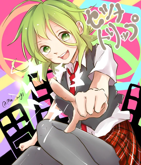 朝らくがきあげられないから10年前に描いたらくがきイラストとの比較でも置いておきます…#GUMI #VOCALOID 