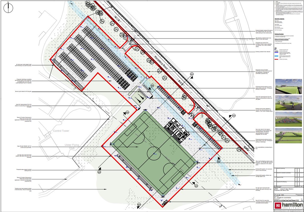 NIFLGrounds's tweet photo. Planning Application Submitted: @ArdsFC1900
Capacity of 2000 spectators: 2 spectator stands accommodating admin office, function and ancillary spaces, new car parking, hardstanding, new artificial pitch with floodlighting and boundary treatments.
#bringardshome @KeithJBailie https://t.co/FvBxB2rwIN
