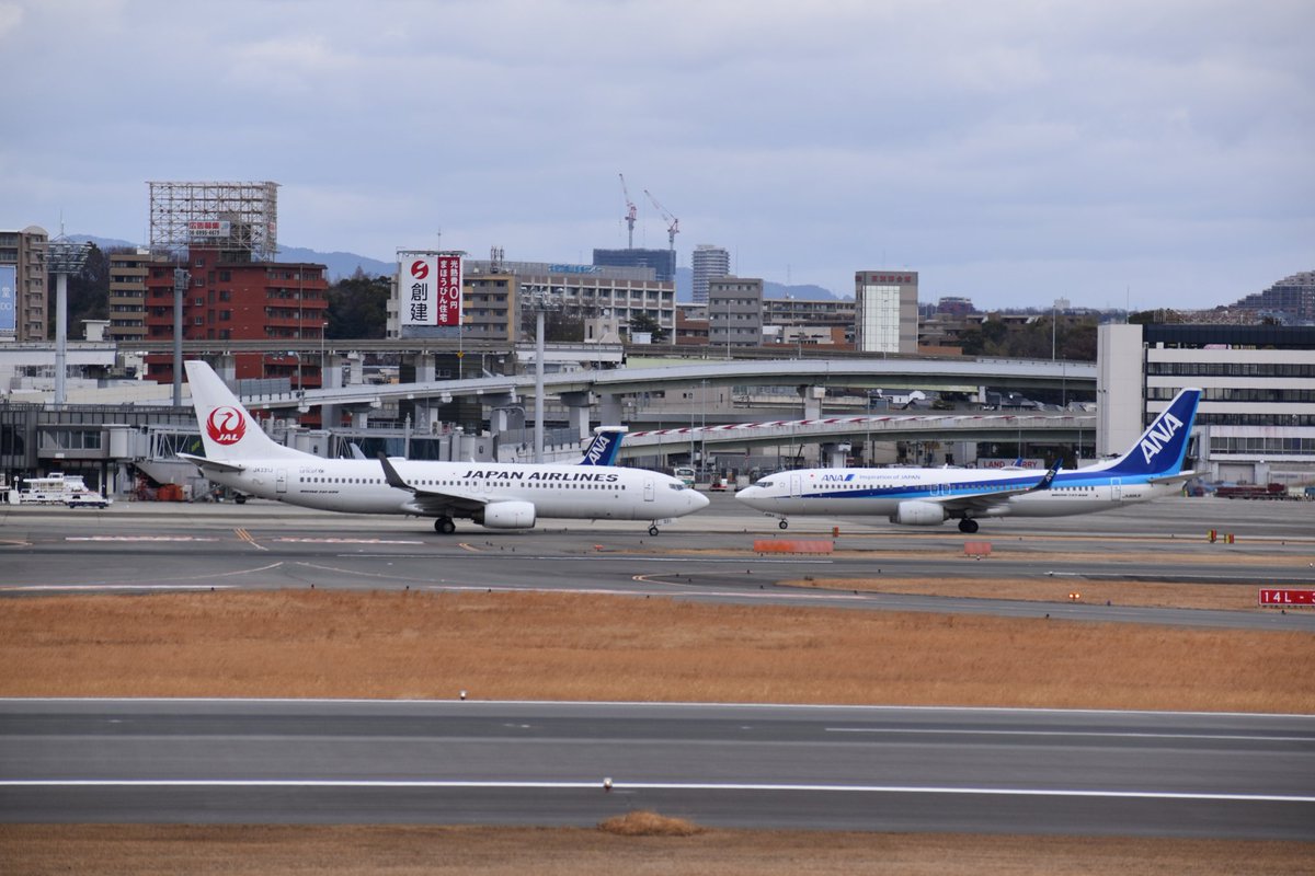 4mSrXFyh8D4Px2T's tweet photo. 見つめ合うJAL737とANA737
#伊丹空港
#itamiairport
#大阪国際空港
#osakainternationalairport
#伊丹スカイパーク
#伊丹スカイパークから見る飛行機の世界
#大阪
#兵庫
#JAL
#japanairlines
#日本航空
#ANA
#anaタビキブン
#ソラマニ_ヒコーキ
#allnipponairways
#全日空
#JA331J
#JA88AN
#Nikon https://t.co/ZoVi2vS3jd