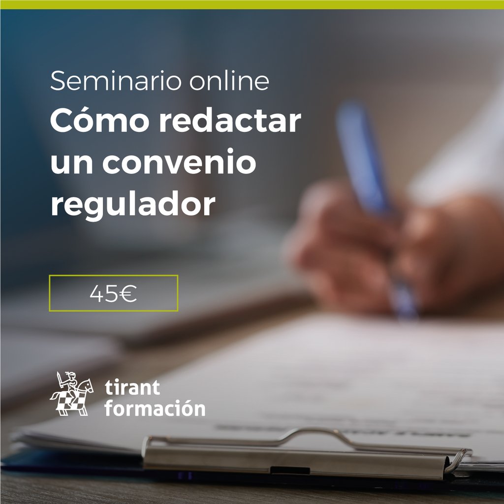 🎓 Seminario sobre ‘Cómo redactar un convenio regulador’, impartido por la abogada <a href="/aicasanova/">Aida Casanova</a>.

🗓 13 de febrero
⌛ De 16:30 a 19:30
💻 Online

Inscríbete ya en solo dos clics 🖱
i.mtr.cool/unzzyfqlyu