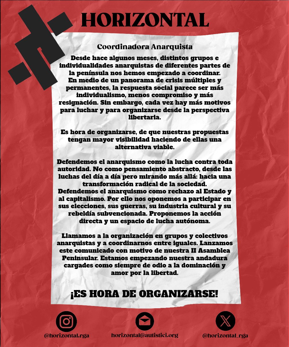 Horizontal. Coordinadora Anarquista tweet media