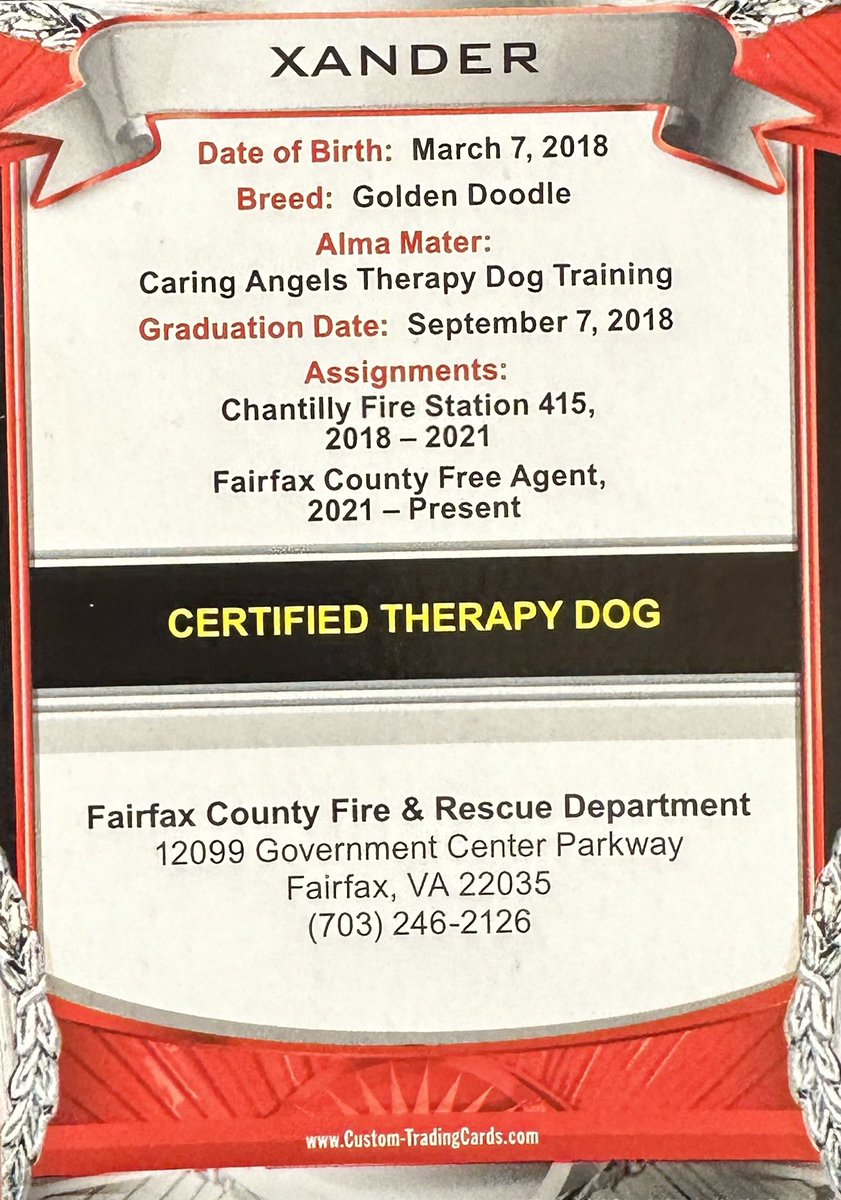 ladder716's tweet image. Huge shout out to our Fairfax County Fire and Rescue Department. Our special visitors today were Fred Brandell (Handler and over all awesome Chief/fireman) and Xander (Therapy dog). This visit was incredibly impactful and needed to our members. facebook.com/share/p/Fw6Vjj…