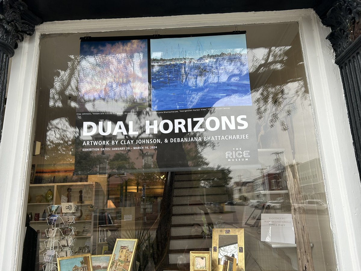 Yesterday at our exhibition. This exhibition, Dual Horizons- paintings by Clay Johnson & Debanjana Bhattacharjee will continue at The Rice Museum, Georgetown, SC till 16th March #thericemuseum #GeorgetownSC #artexhibition #myrtlebeachartists