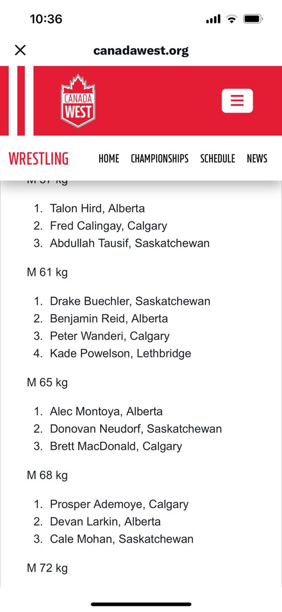 Wolverine Wrestling alumni takes home a Canada West Gold!  Congratulations Drake!