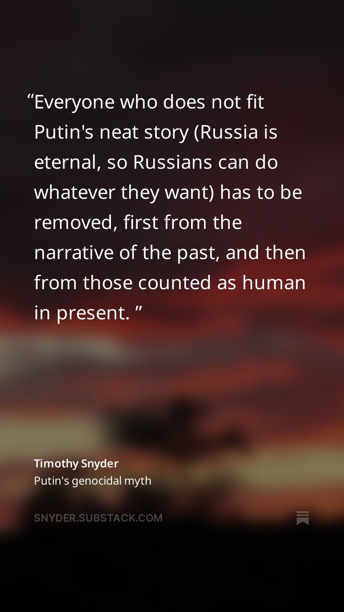 In a talk with Tucker Carlson, Putin uttered sentences about the past. In my latest piece, I explain how Putin is wrong about everything, and why his story brings war, genocide, and fascism. 
Link in the image below.