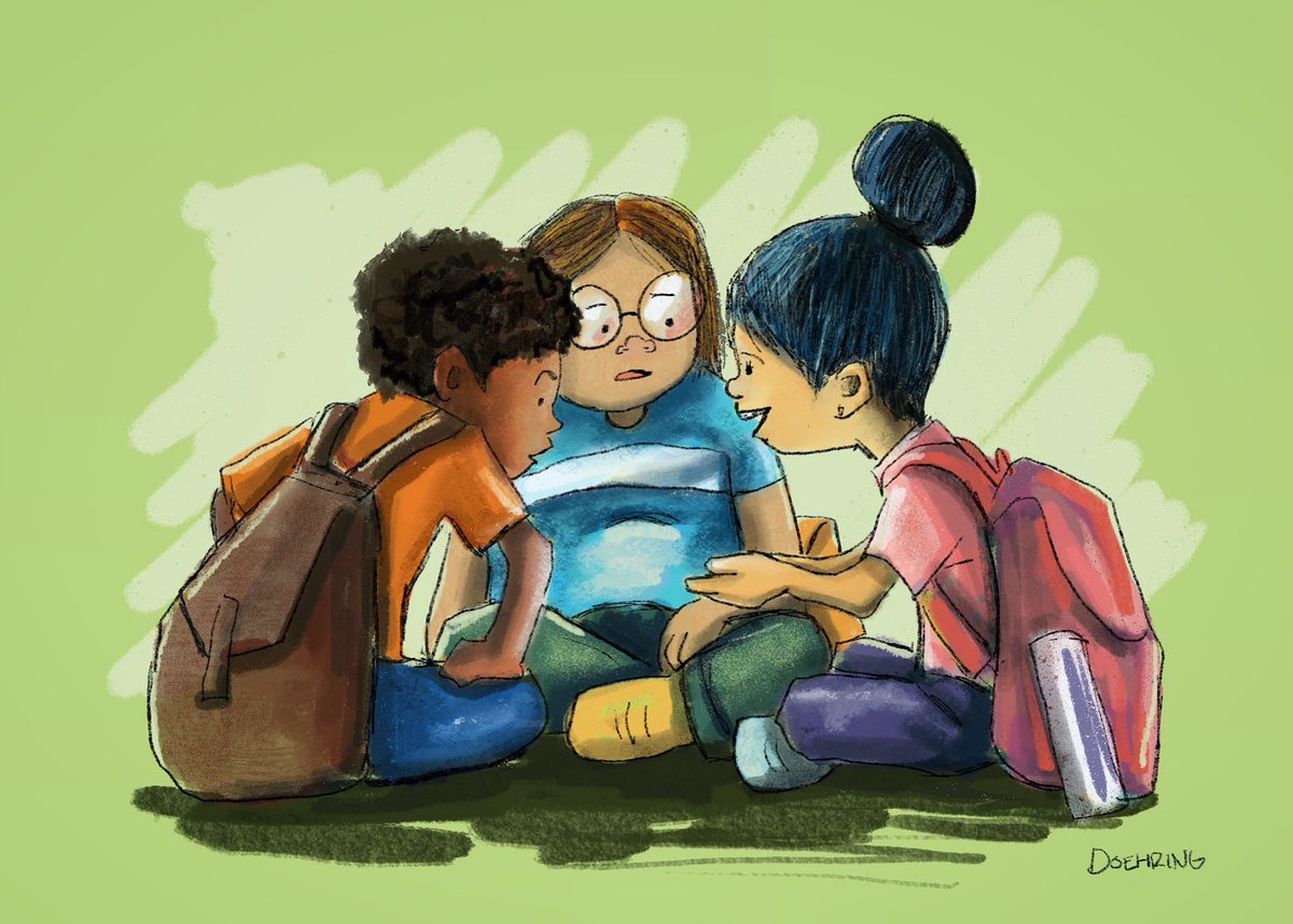 Show and tell. #kidlitart #kids #showandtell #friends #school #recess #illustration #picturebooks