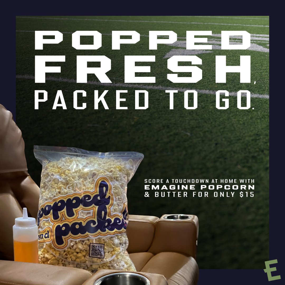 Craving that big screen snack experience for the big game? 🍿 Bring home the blockbuster flavor with our delicious popcorn to-go! 🏈🎥 #PopcornToGo #GameDaySnacks